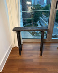 Ebonized reclaimed wood console, front view