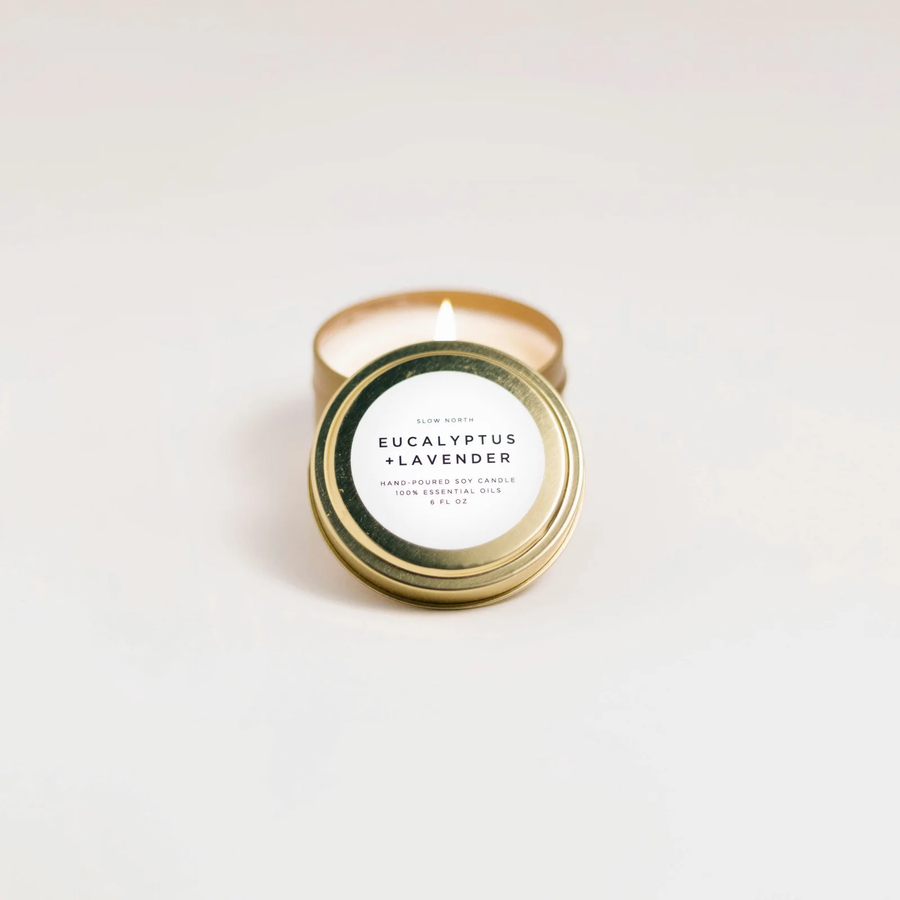 Eucalyptus + Lavender Travel Tin Candle