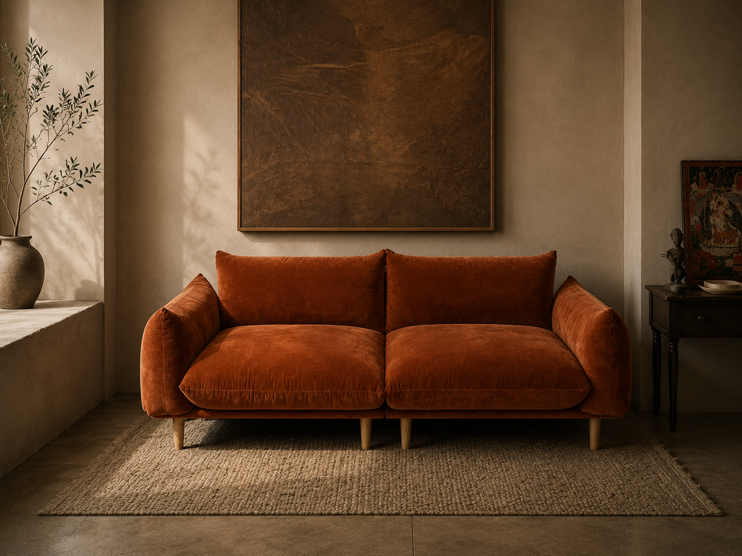 Umber Plush Sofa