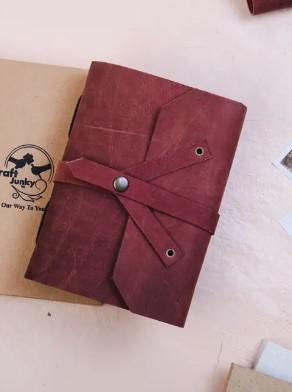 Leather Snap Closure Journal - Unruled