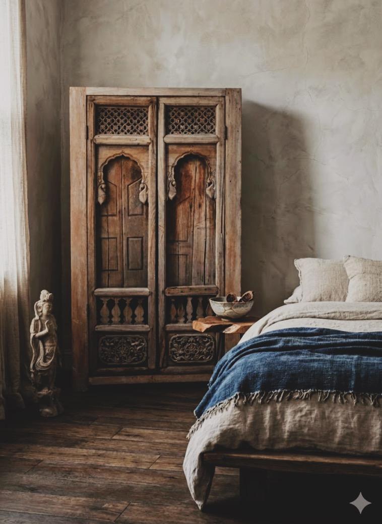 Antique Indian Window Facade Dresser