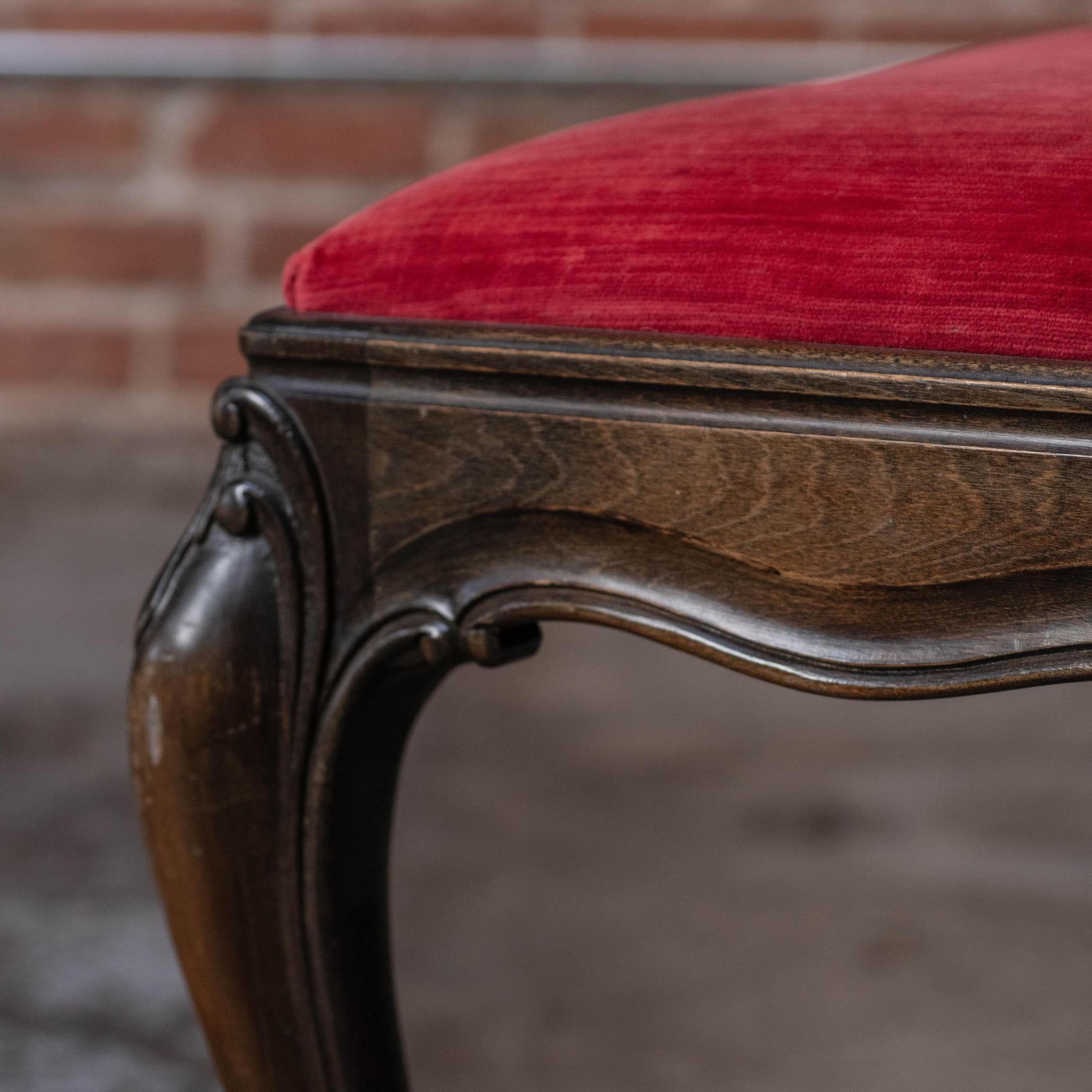 Red Velvet Piano Bench