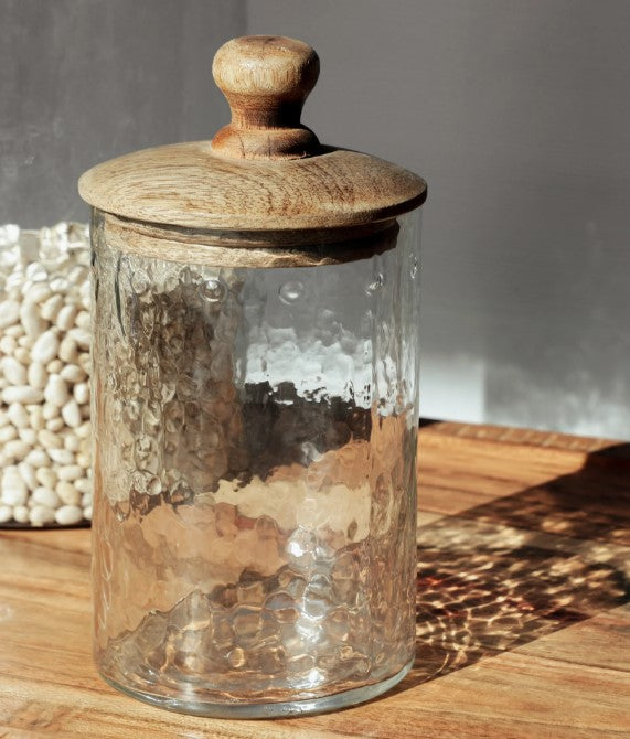 Glass Canister with Wood Lid