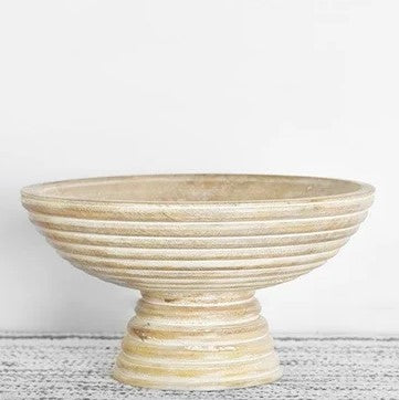 Hand Carved Pedestal Bowl