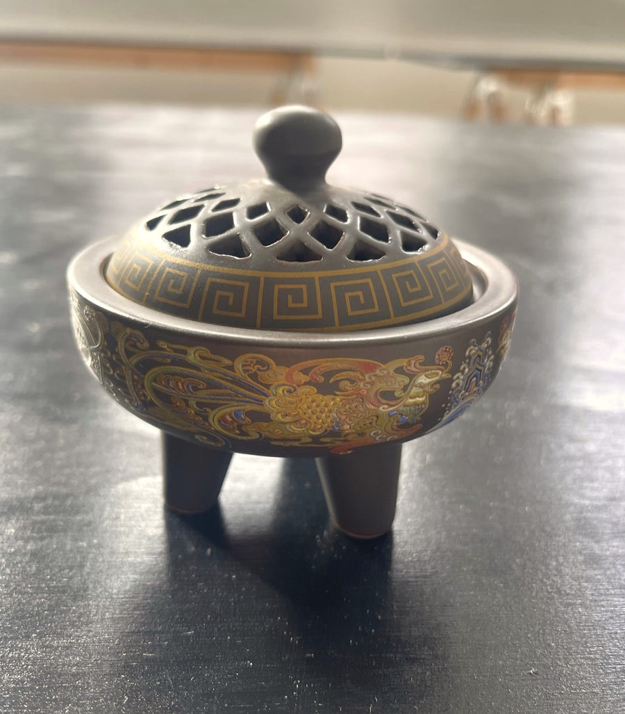 Porcelain Floral Footed Incense Burner