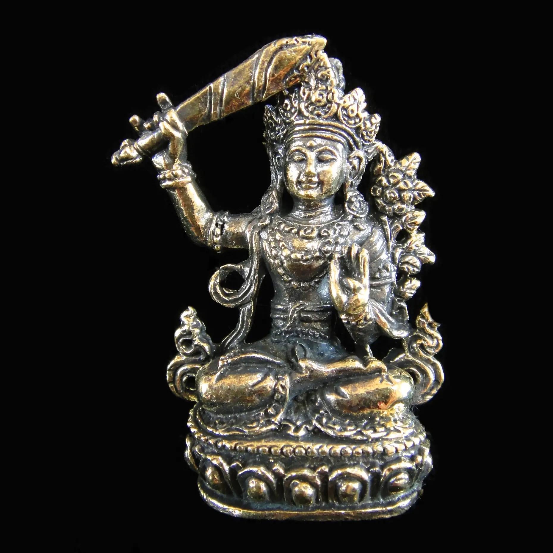 Brass Deity Statuette Manjushri