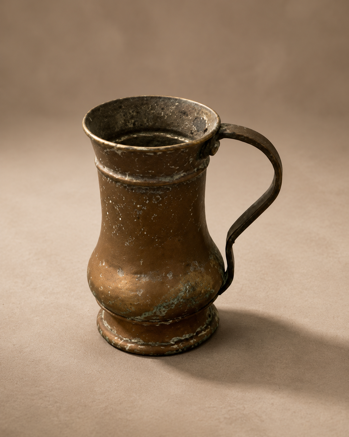 Ancient Indian Copper Cup with Single Handle