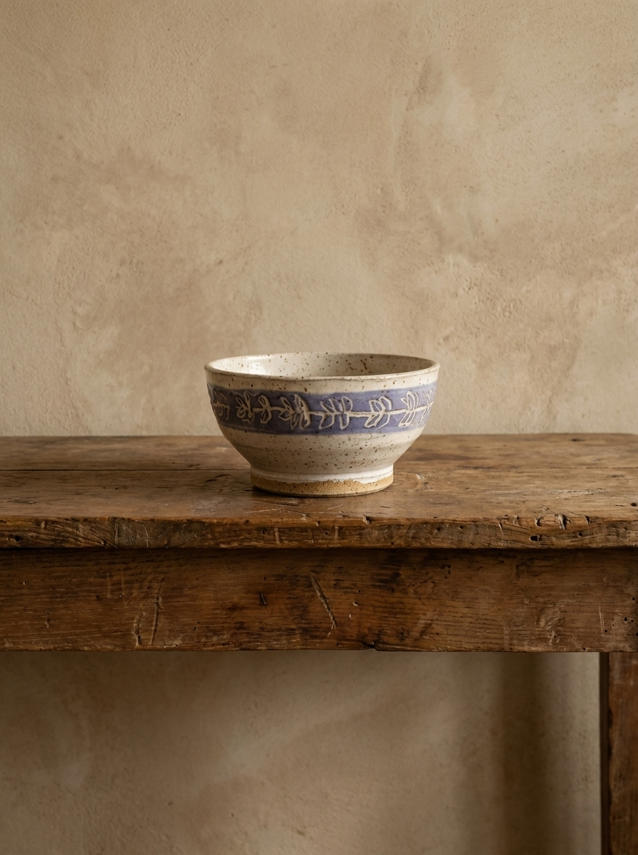 Carved Leaf Bowl, Blue