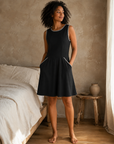 Black Striped Trim Dress, alternate view 2