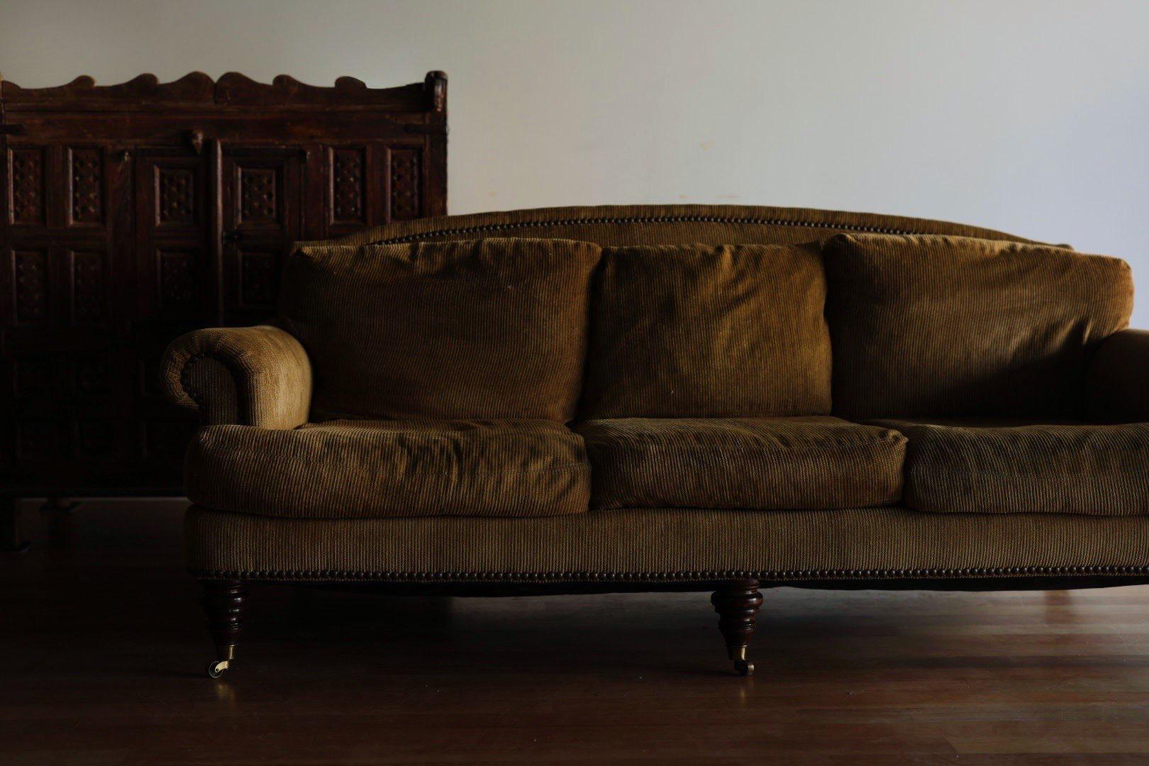 Brushed Corduroy Three Cushion Sofa