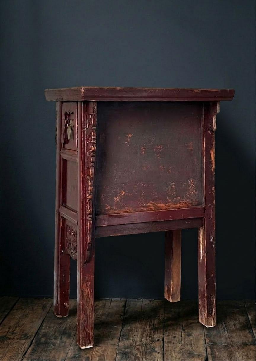 Antique Chinese Flower Side Table