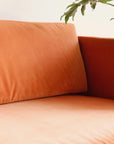 Persimmon Velvet Mid-Century Modern Loveseat