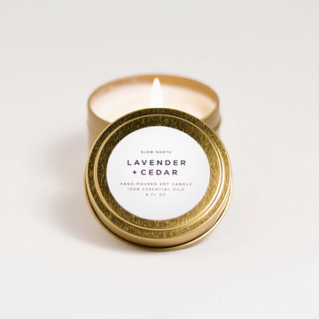 Lavender + Cedar Travel Tin Candle