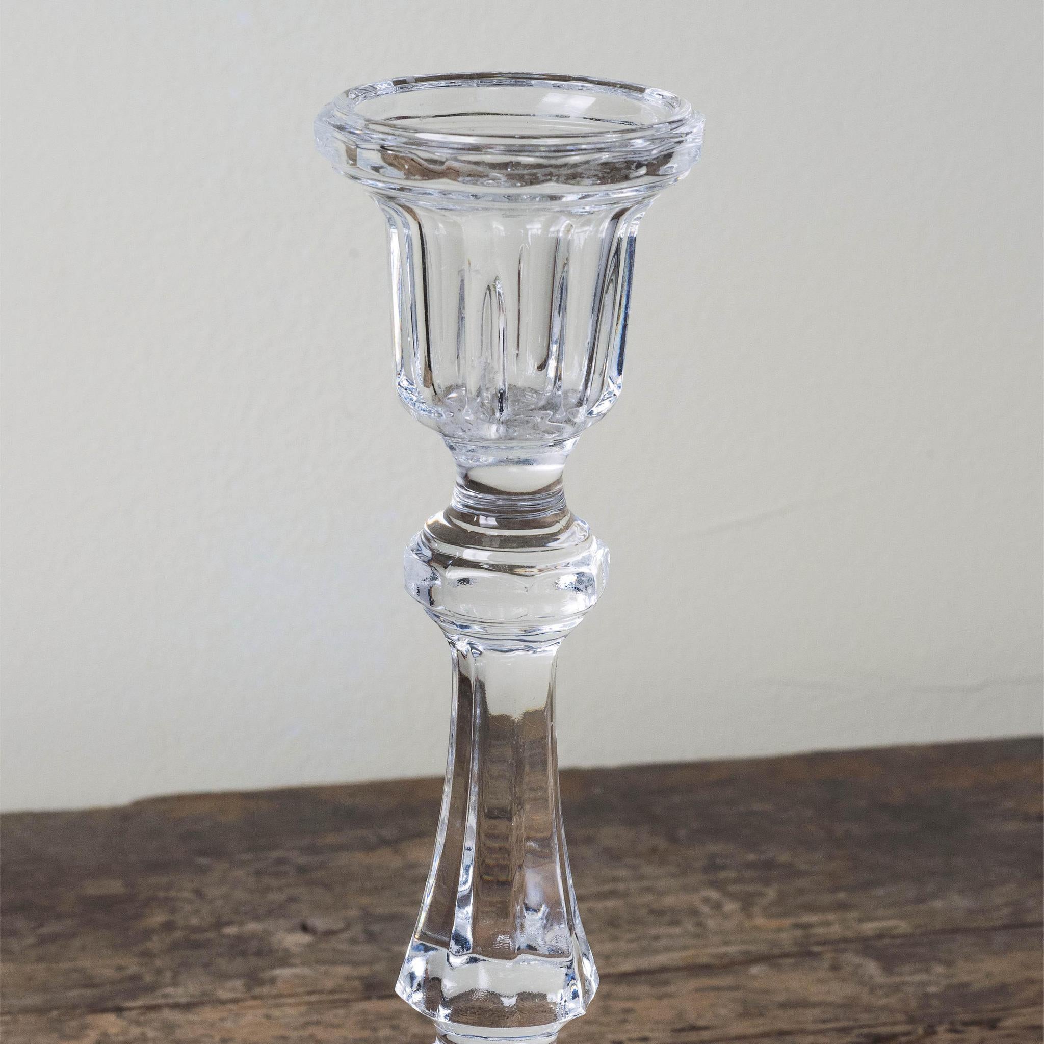Glass Candlestick Holder - Medium