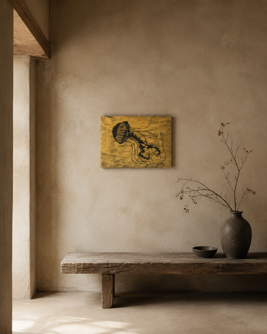 Gold Jellyfish Painting