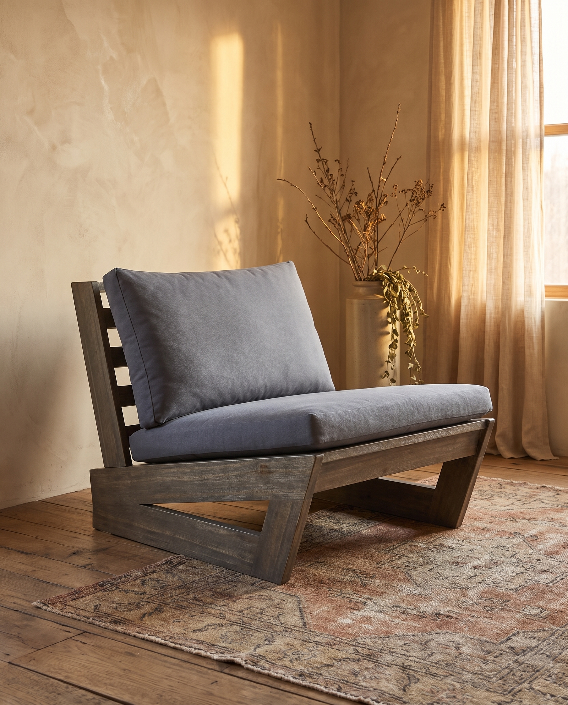 Single Solstice lounge chair, three-quarter view showing the cantilever base