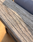 Macro of the weathered driftwood-gray wood grain