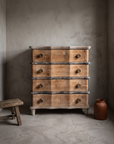 The Curvy Dresser, straight-on front view showing all four wave-front drawers