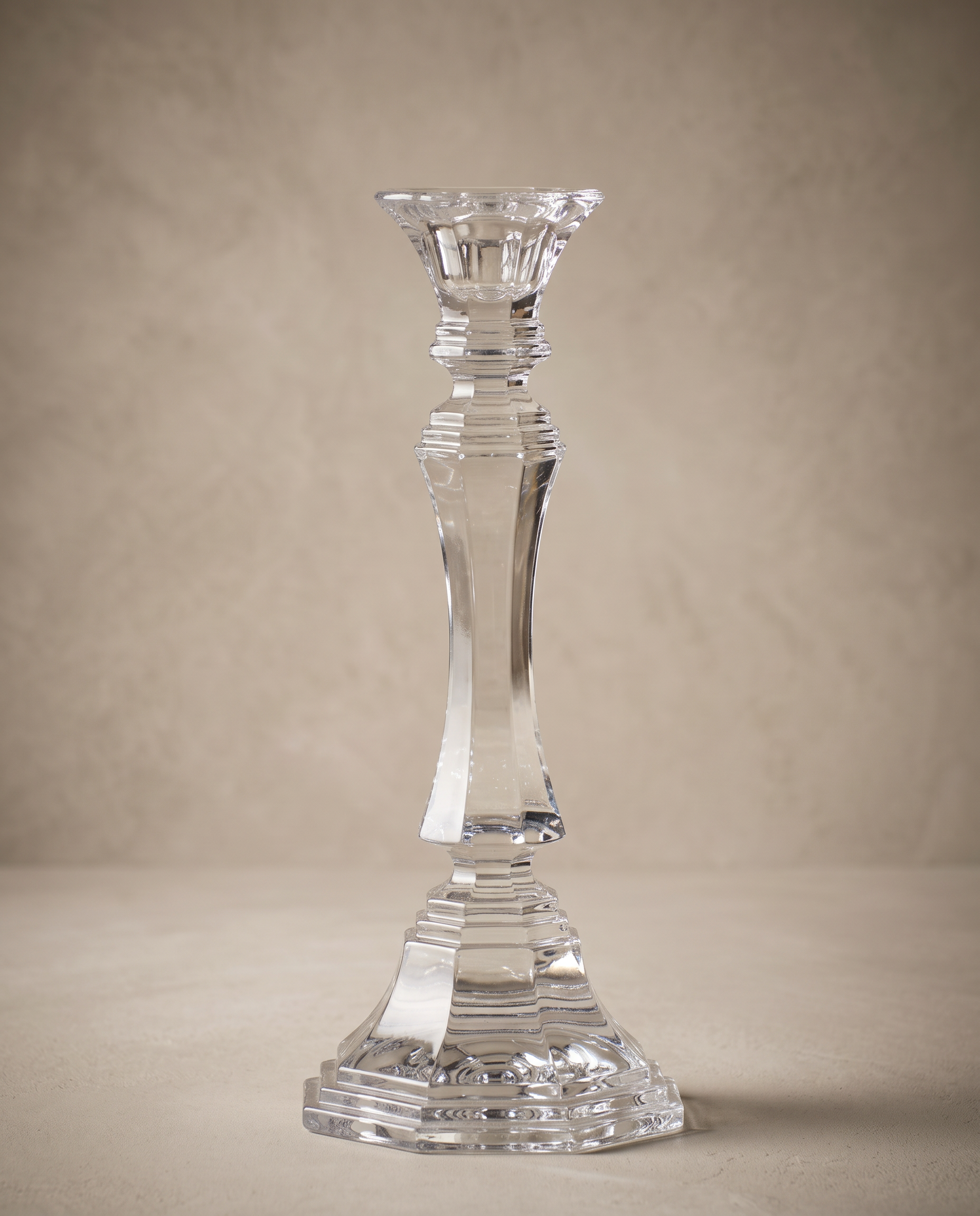 Glass Candlestick Holder Tall