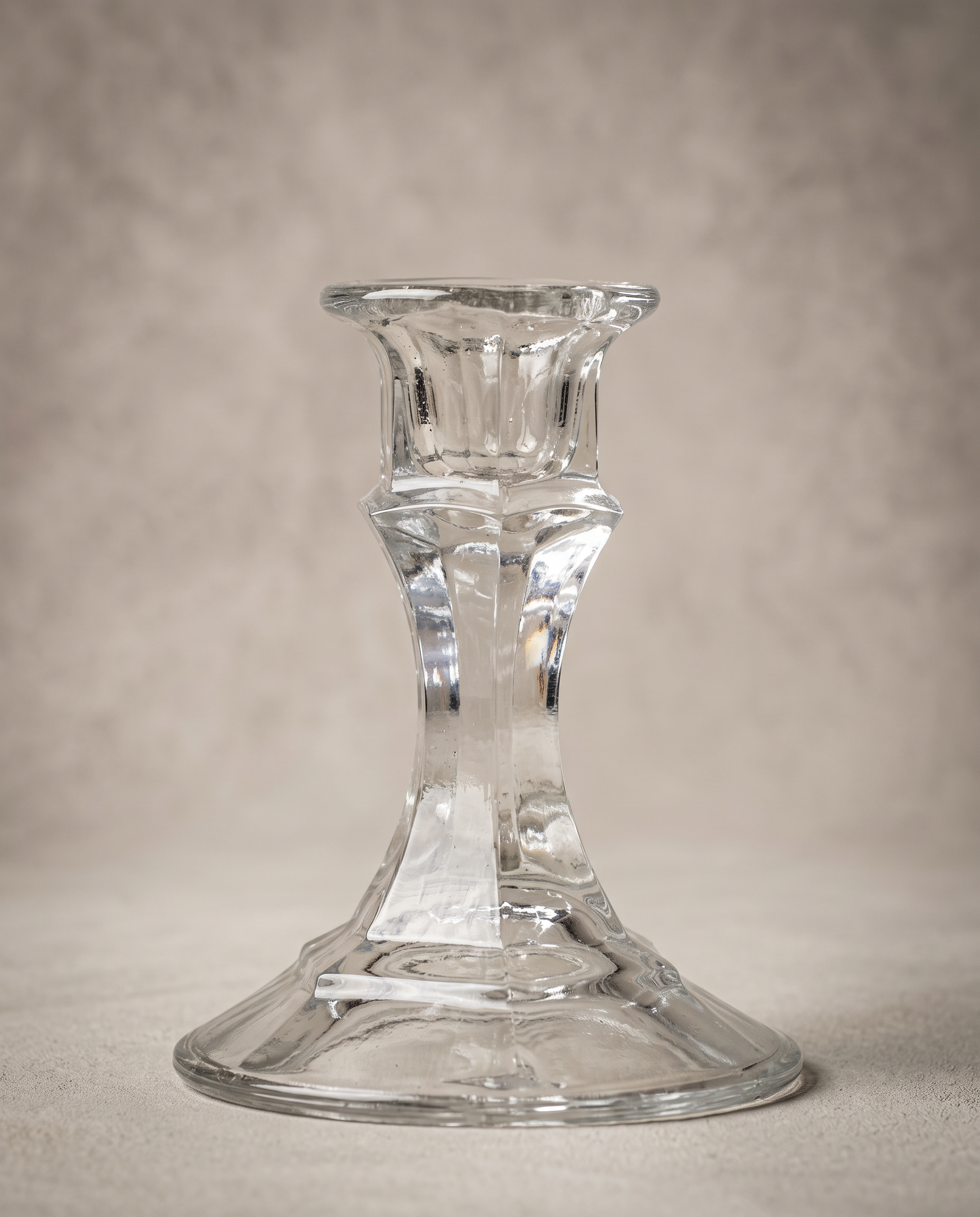 Glass Candlestick Holder Small
