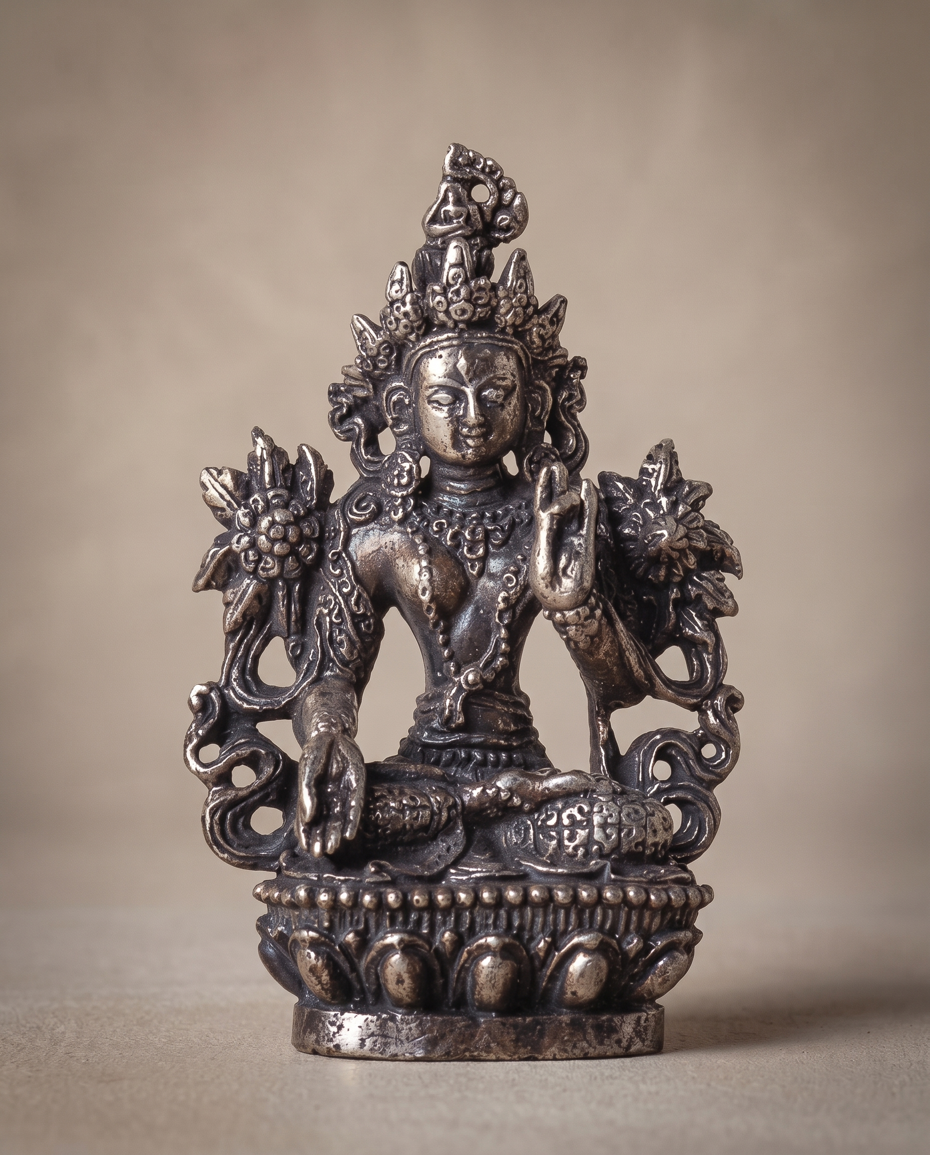 White Tara Deity Statuette