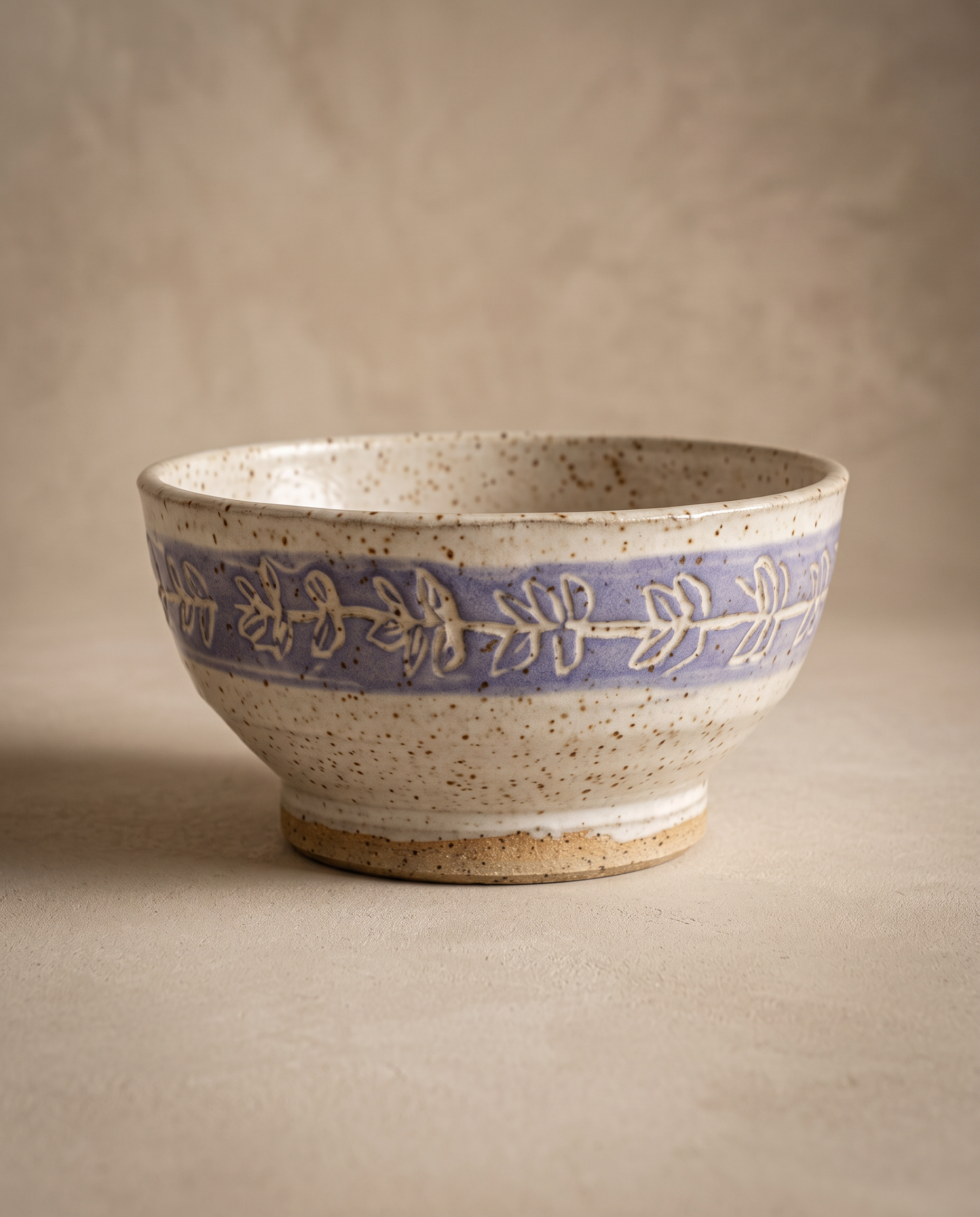 Carved Leaf Bowl Blue