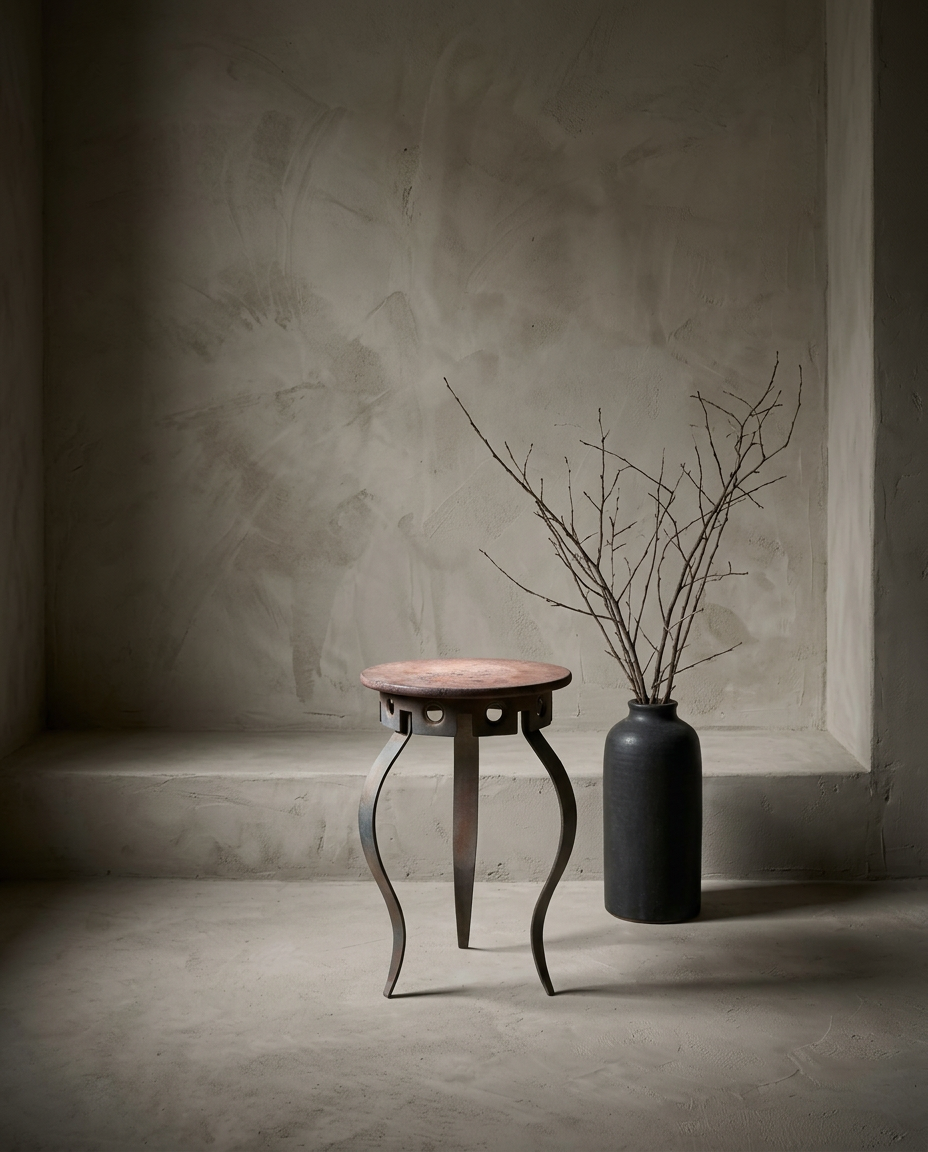 The Iron Lace Table - lifestyle shot with dried branches