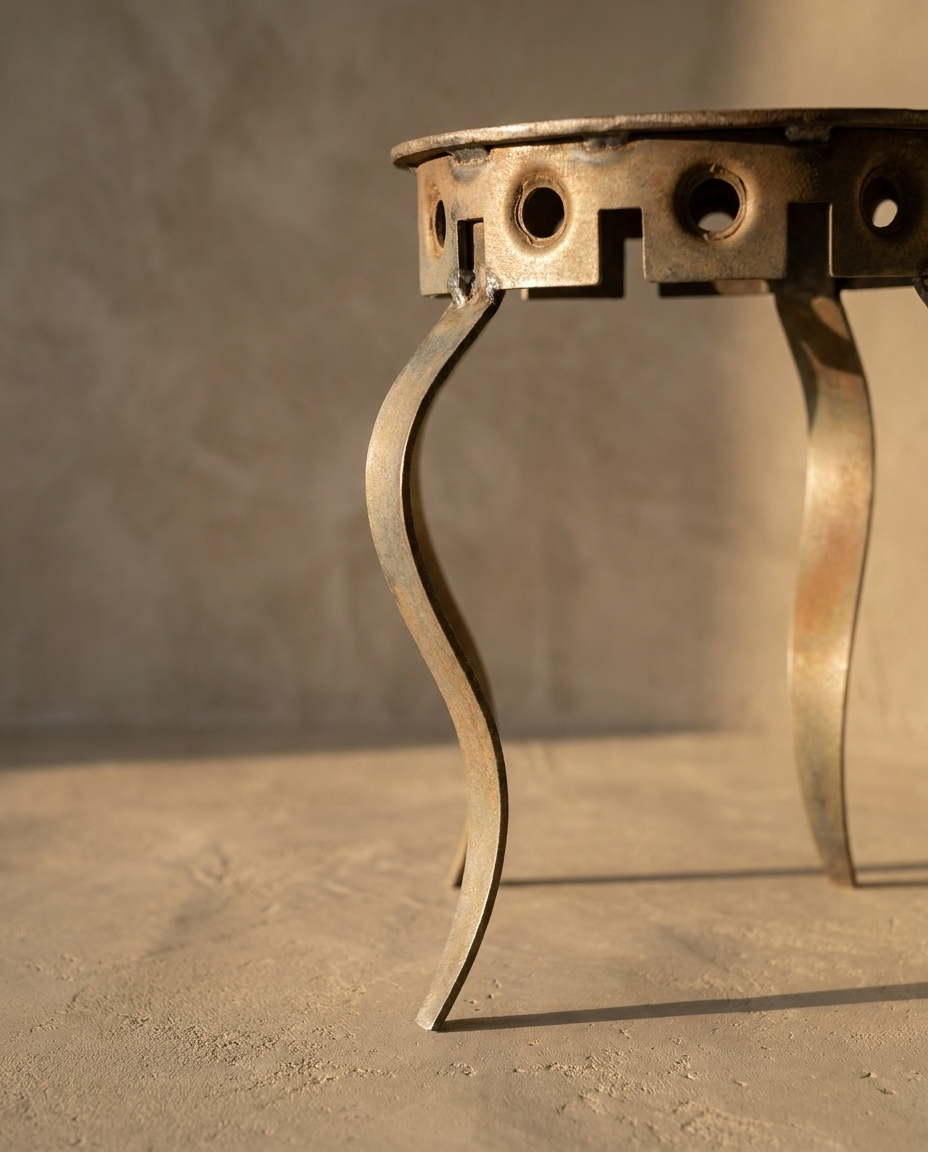 The Iron Lace Table - leg construction detail