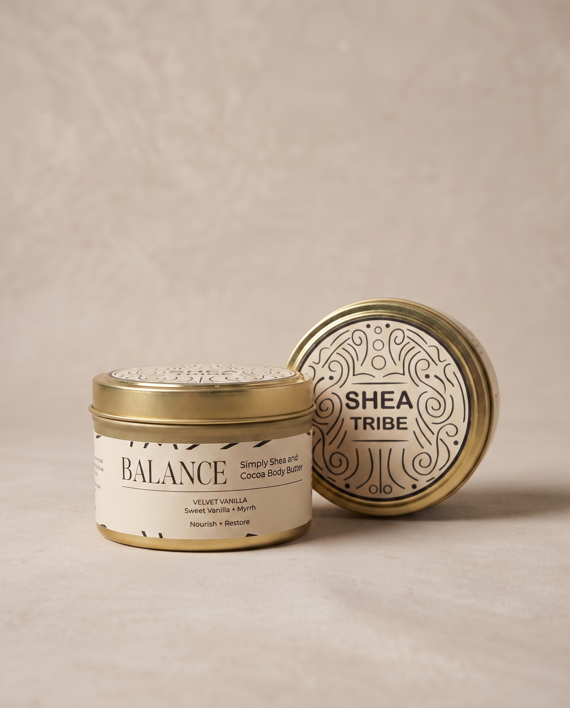 Balance Body Butter tin, Velvet Vanilla, by Shea Tribe