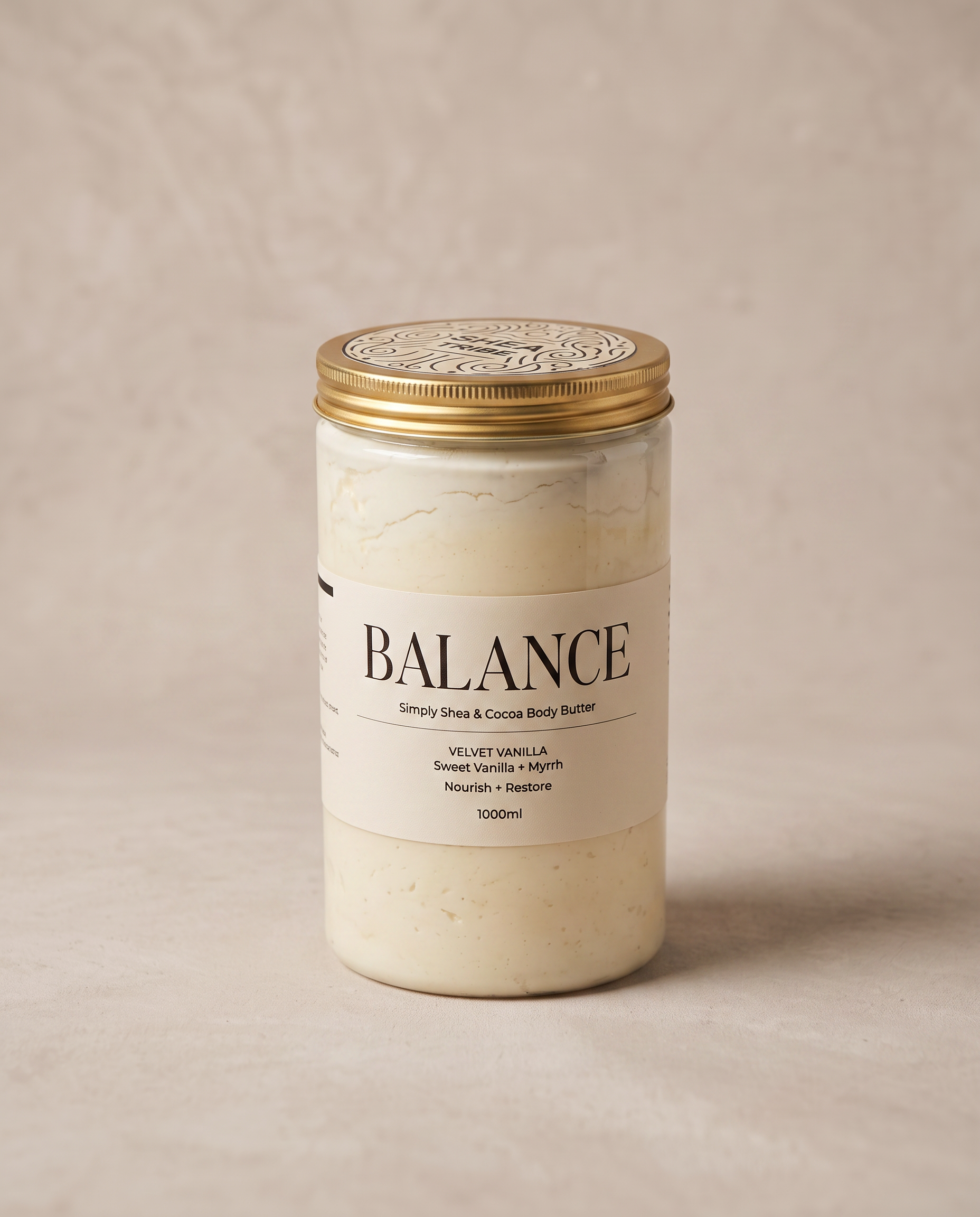 Balance Body Butter 1000ml, Velvet Vanilla, by Shea Tribe