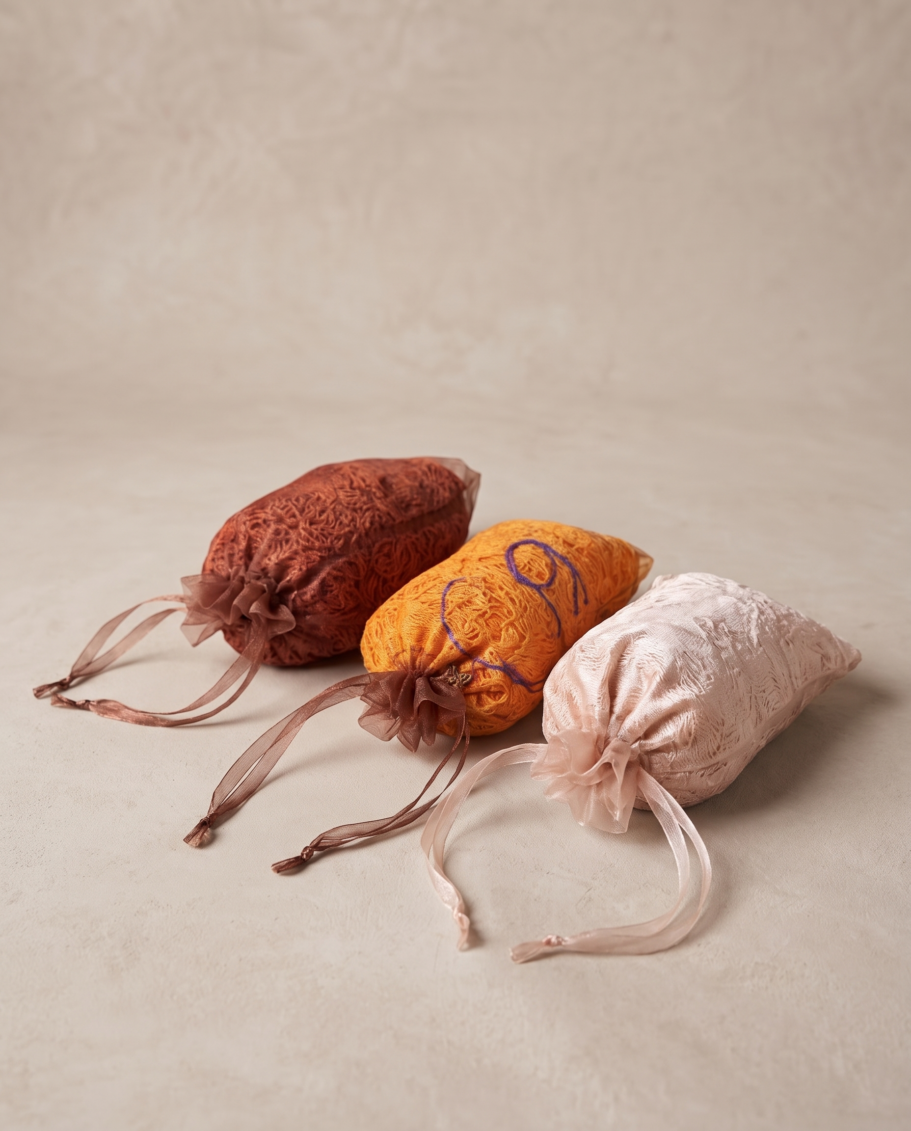 Silk mesh loofah, assorted colors, by Shea Tribe
