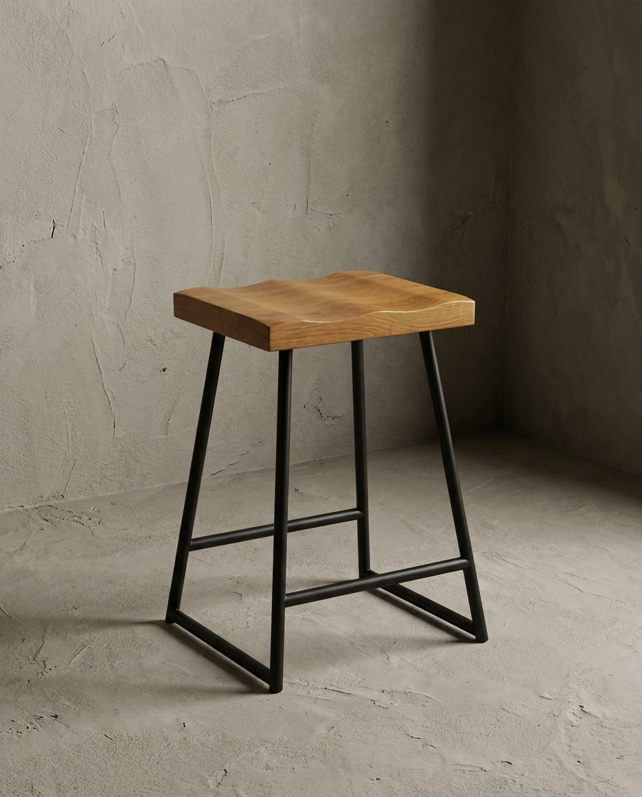 Onda Stool three-quarter view showing full form and construction
