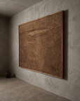 Bare Umber fabric panel viewed at a 45 degree angle showing the frame depth