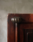 Macro detail of the fluted brass door pull