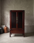 Antique oxblood lacquer Chinese armoire, front view, doors closed