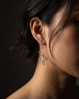 Model wearing Silver Ribbon Earrings