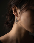 Model wearing Open Loop Wire Earrings