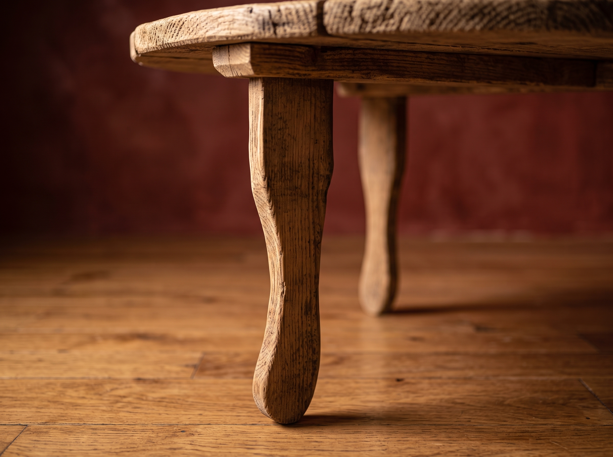 Antique round coffee table, lighter, leg detail alternate framing