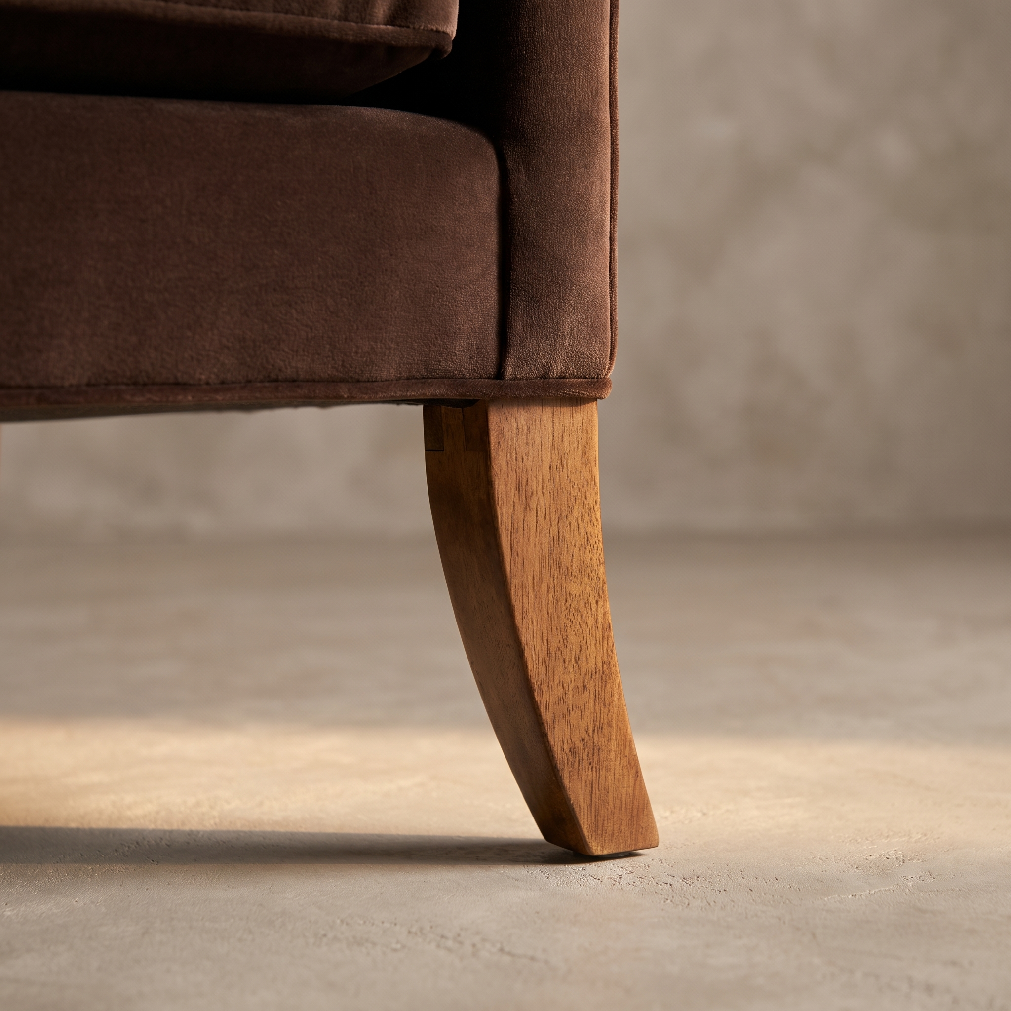 Tapered wood leg detail