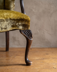 Detail of the fluted shell-carved cabriole front leg and pad foot