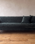 Vanguard Tess sofa straight-on front view with two matching pillows