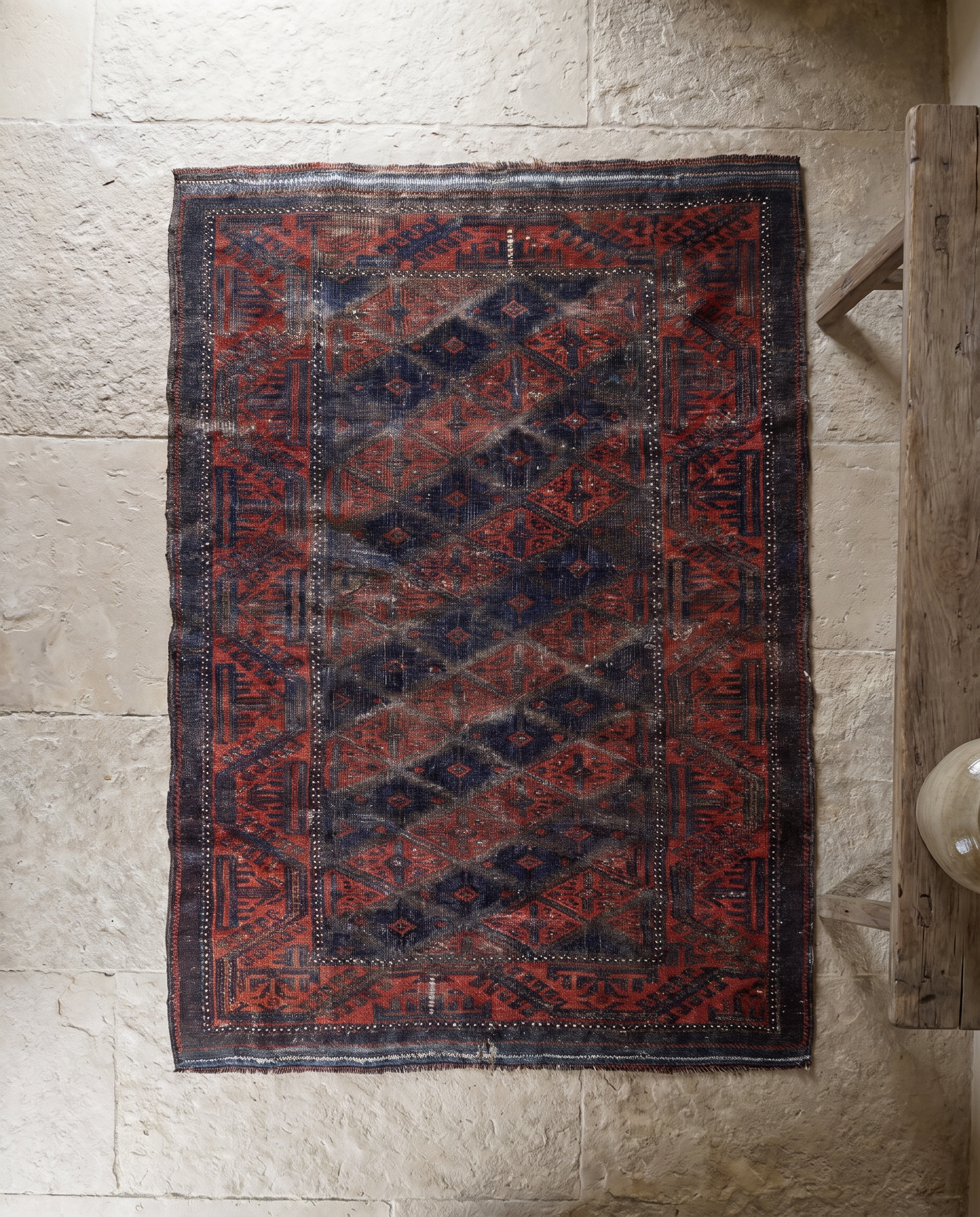 Turkmen Baluch rug from above
