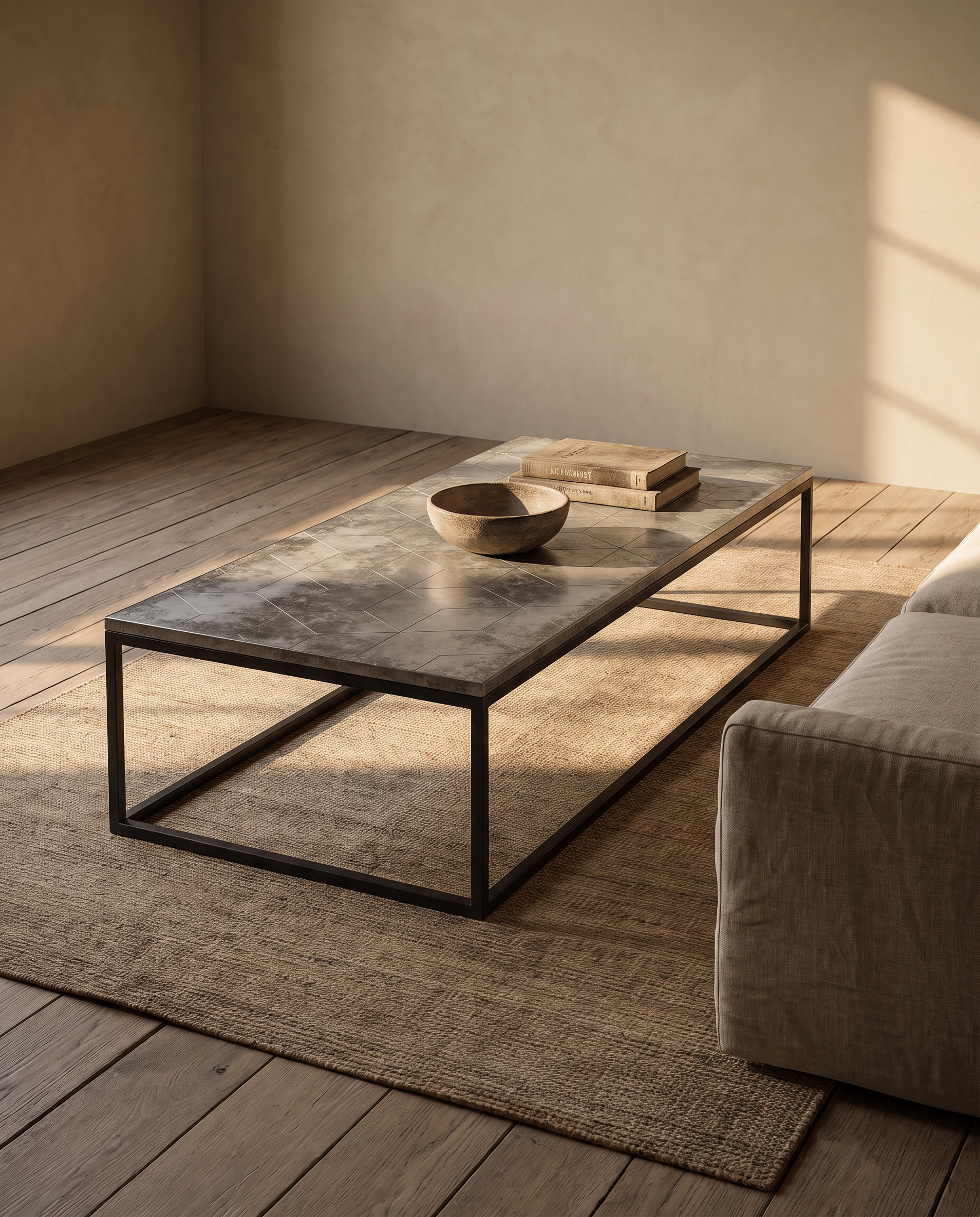 Versailles parquet coffee table in a living room