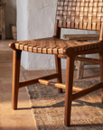 Woven leather seat detail