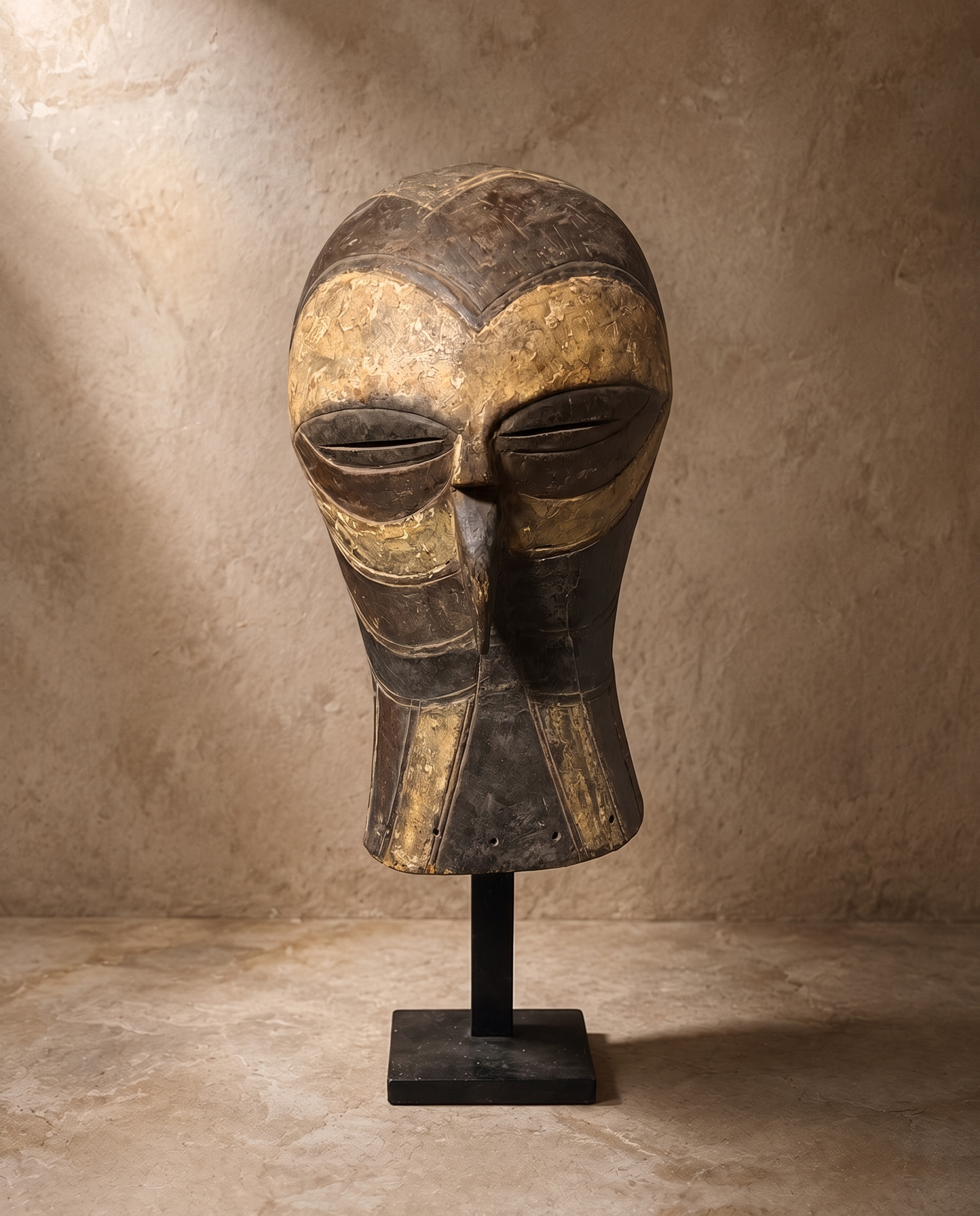 Carved Mask with Ochre Pigment