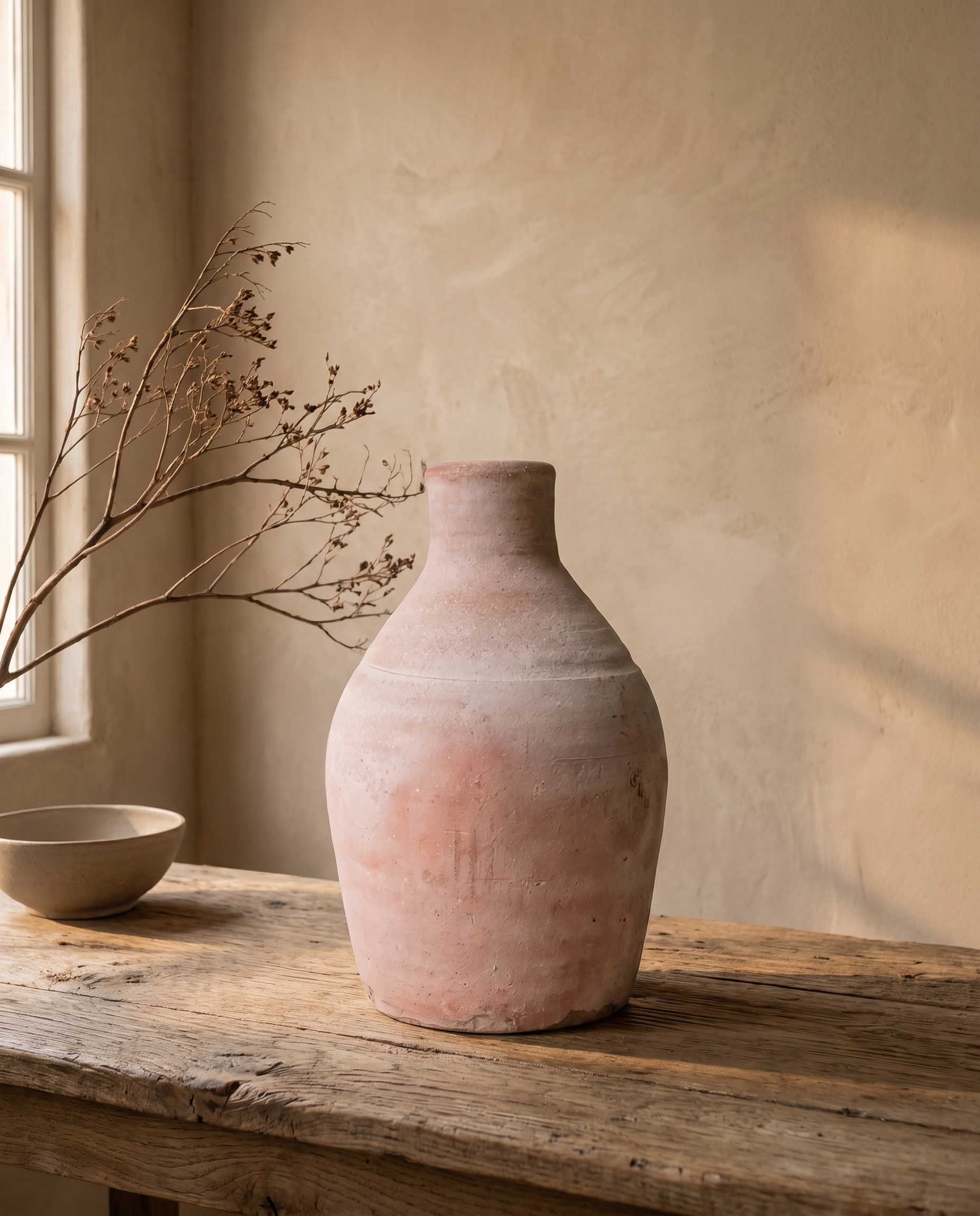 Antique Terracotta Vessel, Dusty Rose