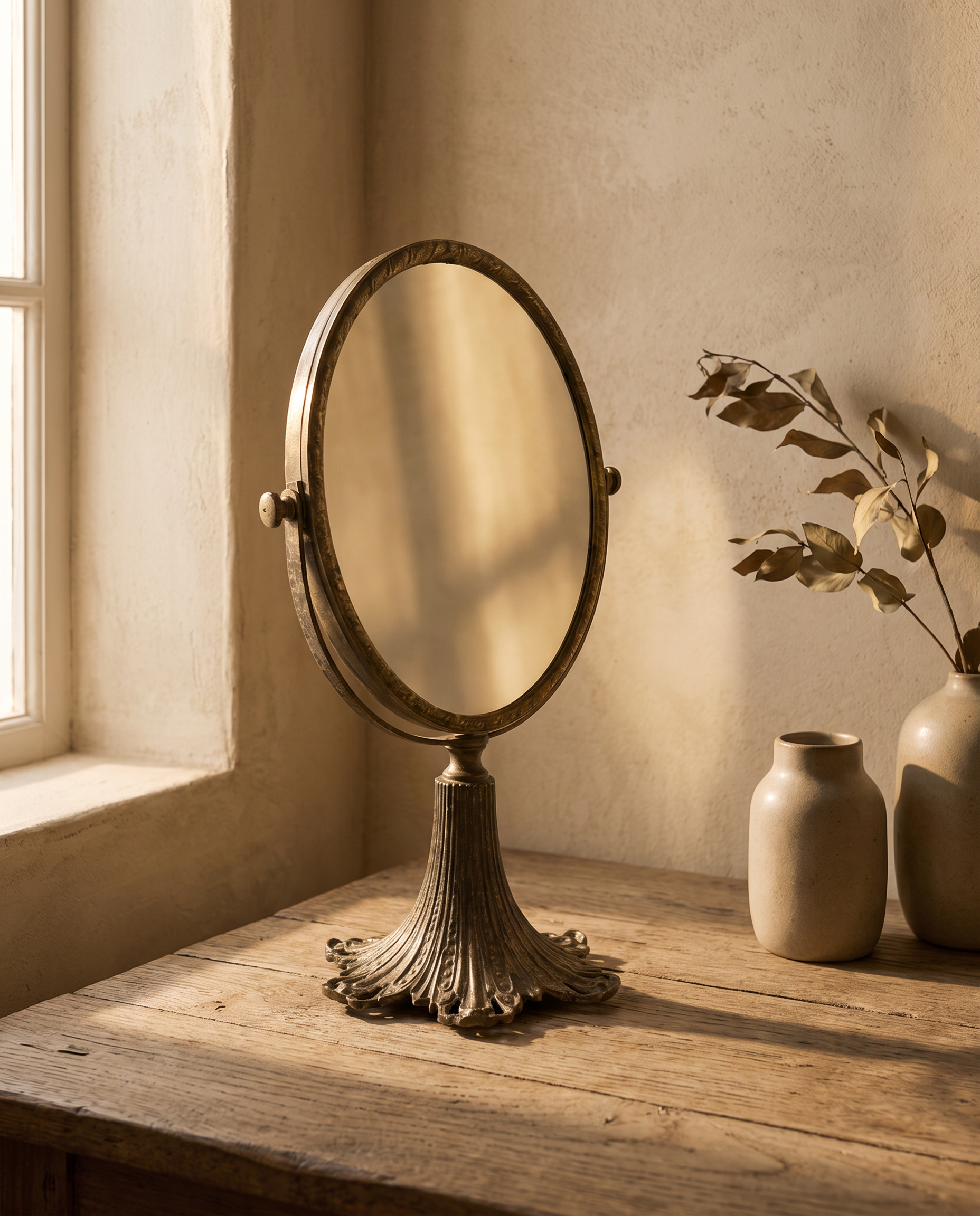 Antique Brass Vanity Mirror