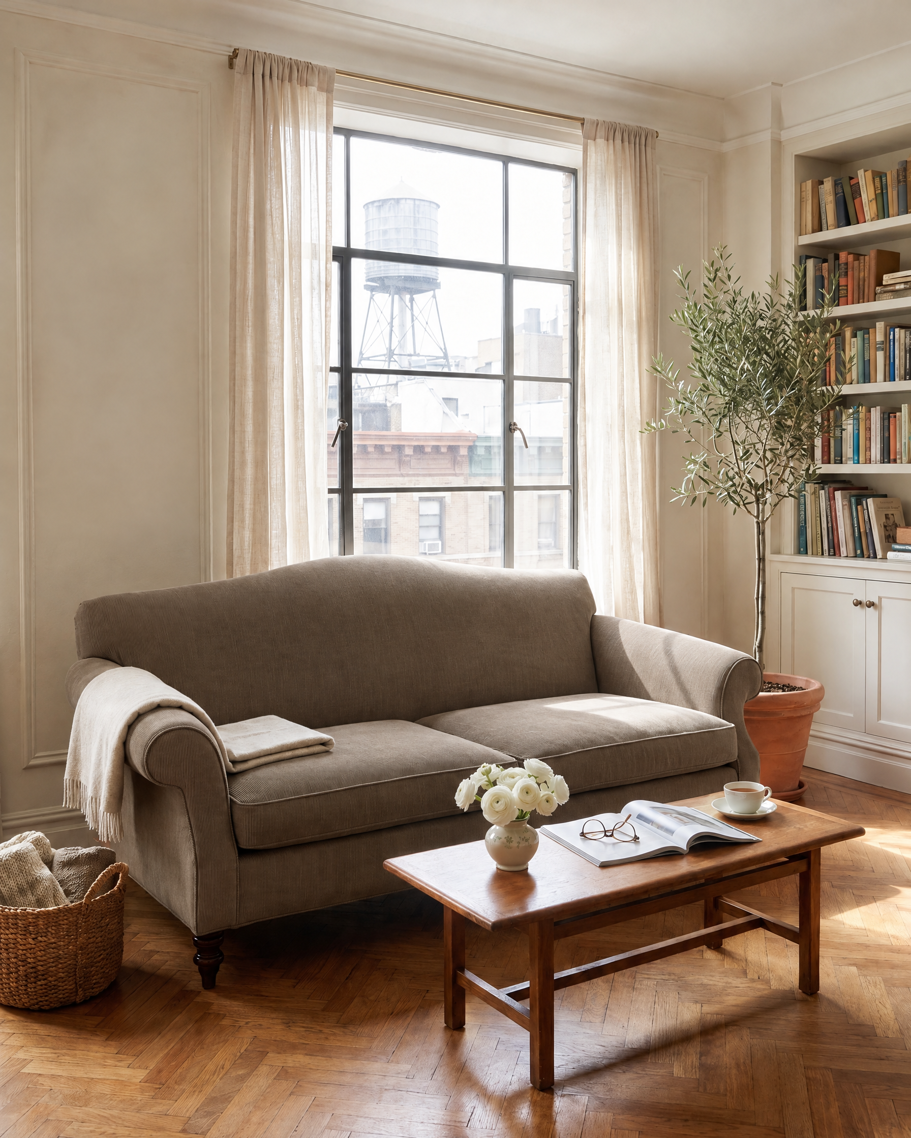 The Marcel in a sunny prewar Upper West Side living room