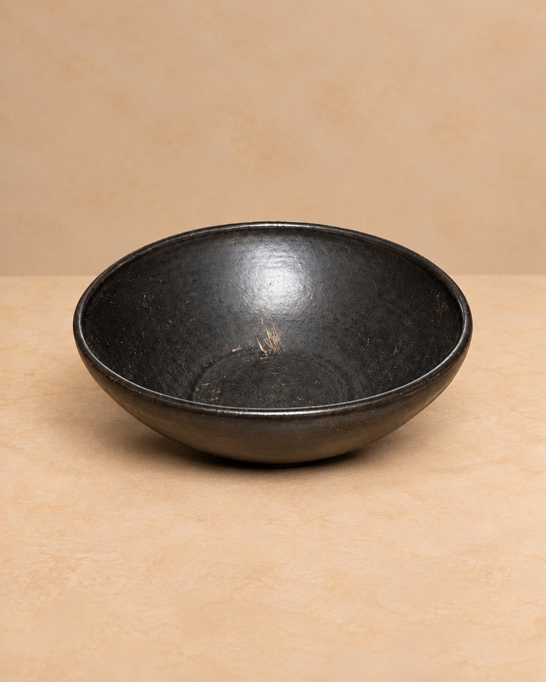 Shallow turned blackwood bowl with smooth dark finish, Organic Erotic