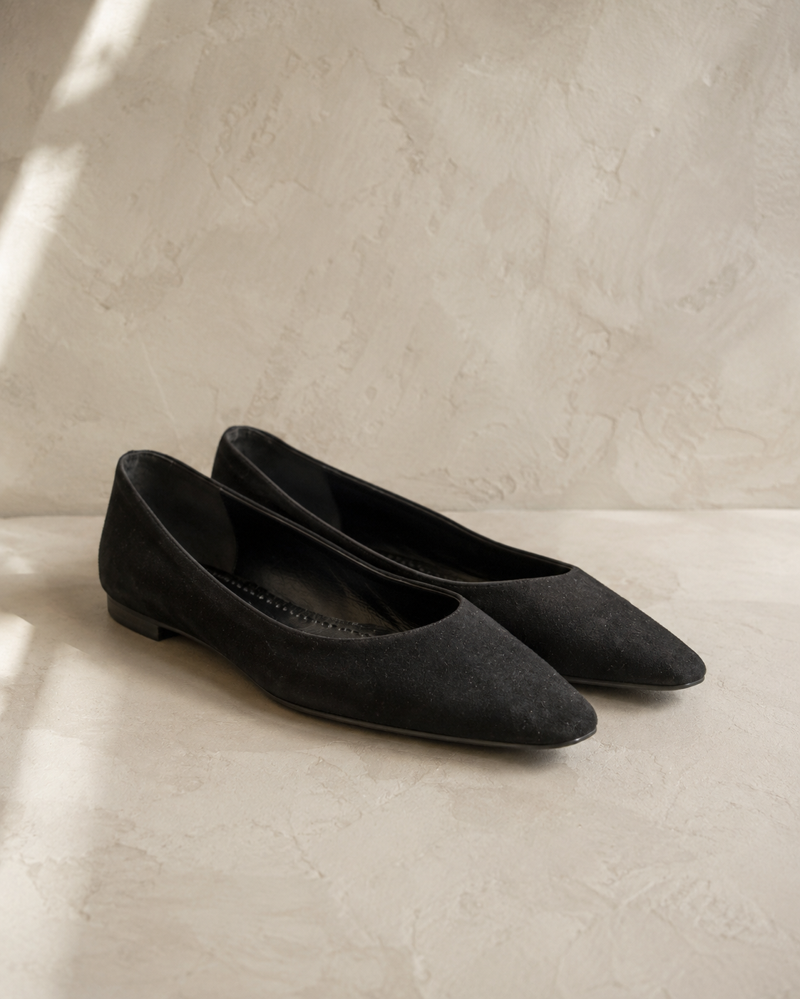 Manolo Blahnik Black Suede Flats